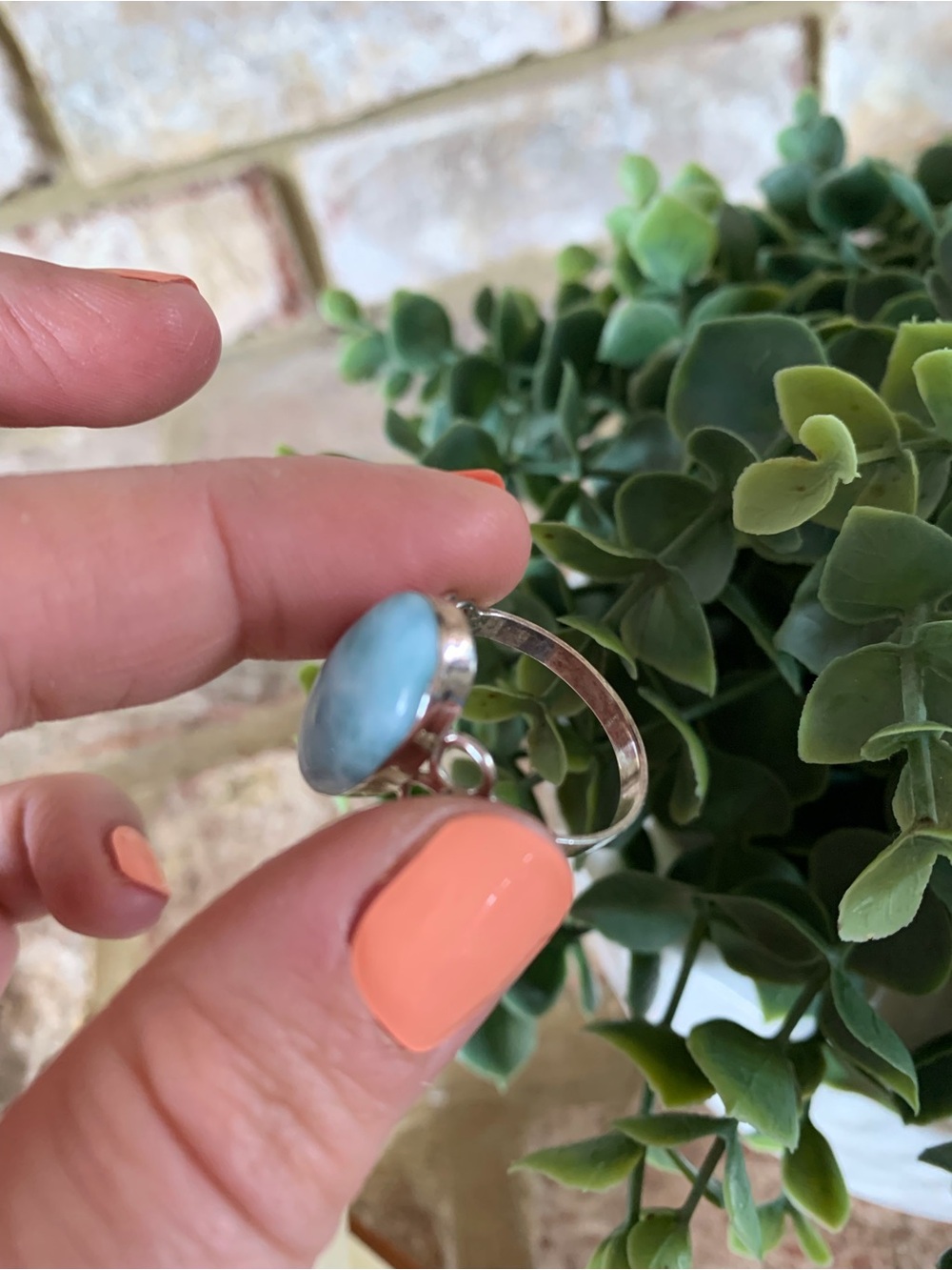 Hand Crafted | Larimar Sterling Ring - Blue - Picture 6 of 10